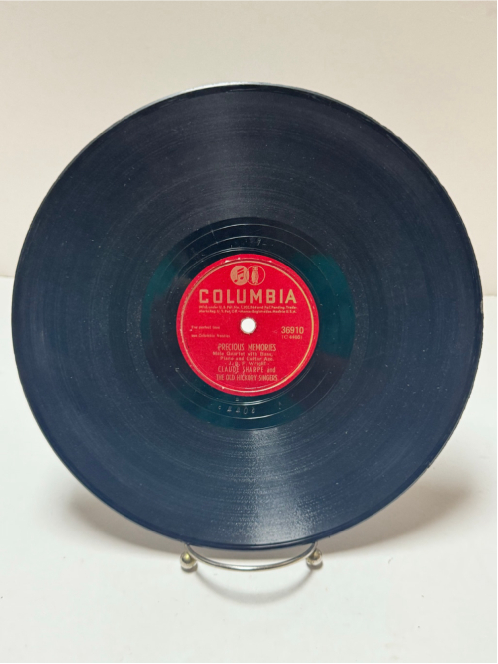 Columbia Shellac 78 Rpm Record Claude Sharpe and The Old Hickory Singers